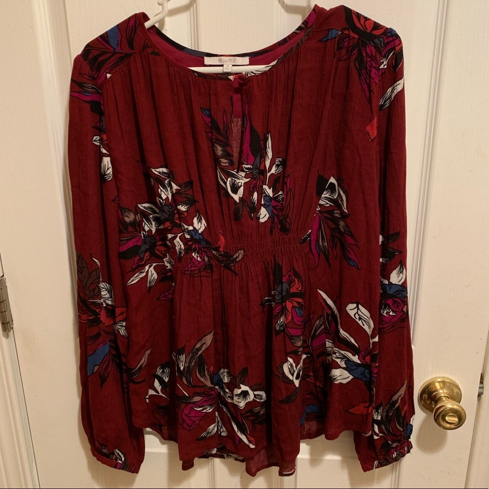 Maroon Flow Top